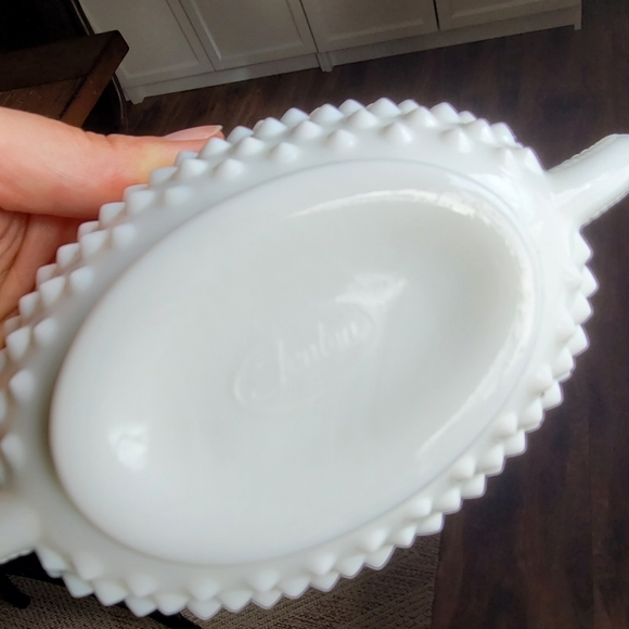 Fenton hobnail milkglass nut dish - Picture 5 of 5